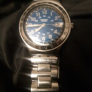 Swatch Blue Dial with Silver Bracelet